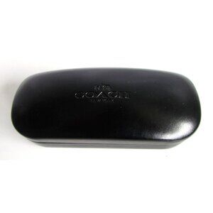 COACH New York Eyeglasses/Sunglasses Clamshell Case - Black & Coach Cloth/Wipe